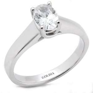    2.00 Ct. Trellis Style Oval Cut Diamond Engagement Ring: Jewelry