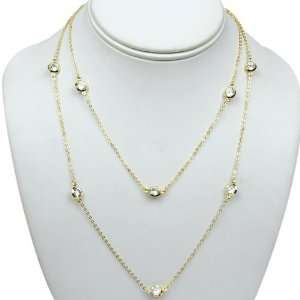  36 Gold Color Cubic Zirconia CZ By The Yard Necklace (16 