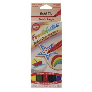 WMU Food Writer Edible Color Markers Bold Tip  Primary 