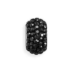  Black Pave Crystal Bead: Jewelry