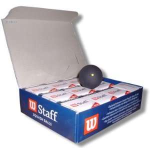   Staff Squash Balls, Box of 12 Single Yellow Dot: Sports & Outdoors