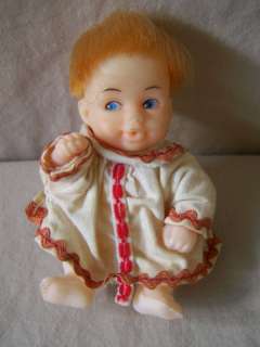 Vintage Plastic Peeing Baby Doll Blue Eyes Hong Kong  