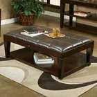 Alpine Furniture Wilmington Faux Leather Cocktail Table With Shelf And 