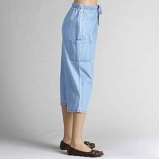    On Denim Capri Cargo Pants  Basic Editions Clothing Womens Jeans