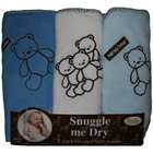 Frenchie Mini Couture Teddy Bear Hooded Bath Towel Set, 3 Pack, Boy