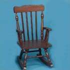   Honey finish wood colonial kids size rocking chair with spindle back