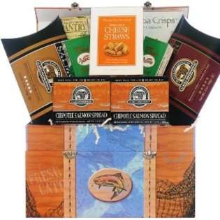   Salmon Seafood Gourmet Food Gift Box   Great Gift Basket for Dad