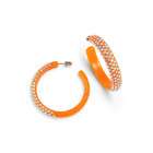 VistaBella Rainbow Swarovski Crystal Solid Orange Hoop Earrings
