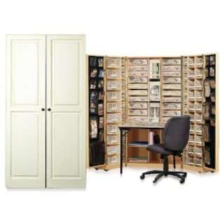   Closet Storage Workbox Organiser Table/Desk Vanilla Raised Panel