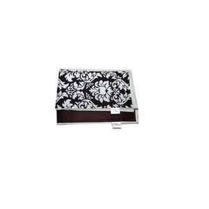   Sweet Baby Black and White Damask with Solid Black Burp Cloths Baby