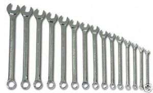 JH WILLIAMS COMBINATION WRENCH SET CHROME 15 PIECE, MM  