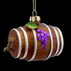 KSA Pack of 6 Rustic Glass Wine Barrel with Grape Accent Christmas 