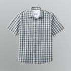 Basic Editions Mens Plaid Button Front Shirt & T Shirt Set