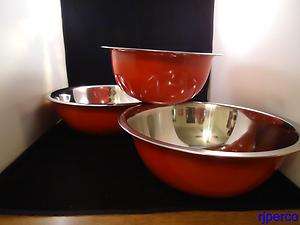 Gold Coast Mixing Bowls Set Of 3 Red New  
