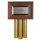   Etched Bronze Mirror Wired Door Chime with Beech Wood Cover, Mahogany
