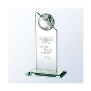  9759L    Globe Pinnacle Jade Glass Award   Large Office 