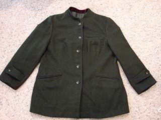 Peterman Co. Womens L Green Wool Dress Coat Jacket  