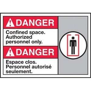 DANGER CONFINED SPACE AUTHORIZED PERSONNEL ONLY (W/GARPHIC 