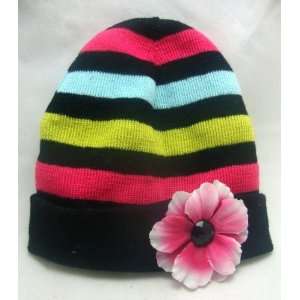  NEW Girls Color Stripes Winter Hat, Limited.: Beauty