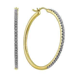 Citrine Diamond Hoop Earring in 14K Gold Over Sterling Silver  Jewelry 