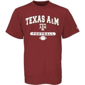  Russell Texas A&M Aggies Maroon Football T shirt: Sports 
