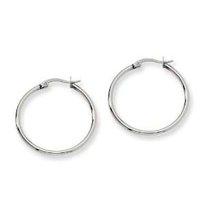 Stainless Steel 32.50 mm Diameter Hoop Earrings Jewelry