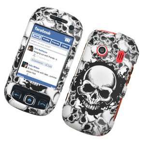  For Samsung Seek M350 Accessory  White Skull Design Hard 