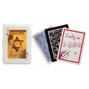 Favors Bar Bat Mitzvah Star of David Design Personalized Playing Card 
