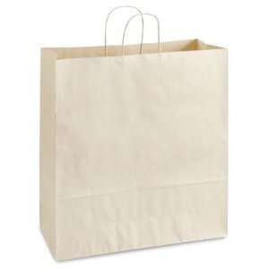  16 x 6 x 19 1/4 Queen Oatmeal Tinted Paper Shopping Bags 