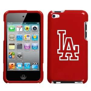 APPLE IPOD TOUCH ITOUCH 4 4TH WHITE LA DODGERS OUTLINE ON A RED HARD 