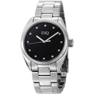 Esq Watches   Mens Sport Classic Stainless Steel with Diamonds Black 