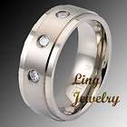   Cubic Zirconia Sterling Silver 925 Wedding Ring Set SZ 5 9  