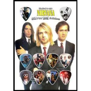  Nirvana Silver Edition Guitar Pick Display With 10 Guitar 