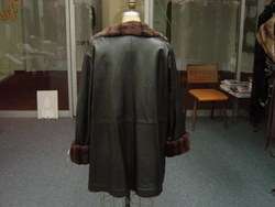 SHEARED MINK REVERSIBLE LEATHER COAT Jacket PLUS SIZE  
