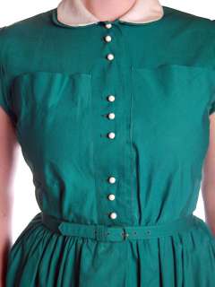 Vintage Cotton Dress Green Jonathan Logan 1940s Small  