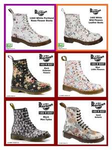 Dr Doc Martens 1460 Womens Flower Boots various (Leather or Textile 