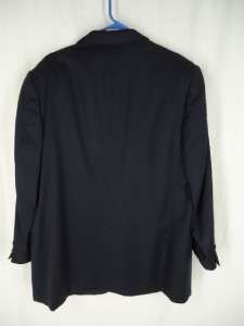   Black Wool Suit Jacket Sports Coat Blazer Mens 58/48 Regular  