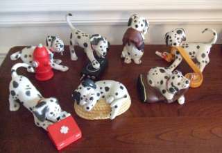 PG Fine Porcelain Dalmatian Dog Pups Set of 7 1994  