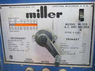 MILLER M 225 ARC WELDER 225A  