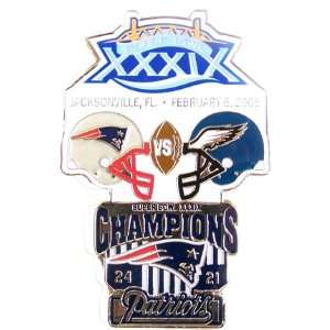  Super Bowl XXXIX Oversized Commemorative Pin Sports 
