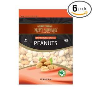 Kleins Naturals Dry Roasted Salted Peanuts, 8 Ounce (Pack of 6)