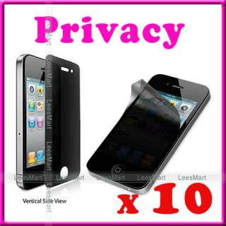 10x Privacy LCD Screen Protector Film Apple iPhone 4 4G  