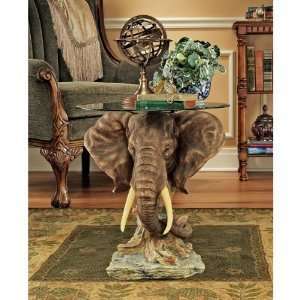   Statue Sculpture Side Occasional Glass topped Table: Home & Kitchen