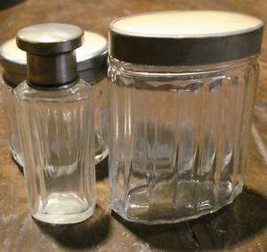 OLD 3 GERMAN COSMETIC GLASS CONTAINER 1PERFUME BOTTLE  
