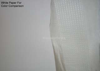 Donna Karan City Stripe KING Duvet Cover Solid WHITE Silk Essentials 