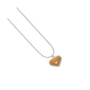   Enamel Swirl Heart with Beaded Border Silver Plated Ball Jewelry
