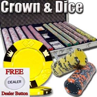   Gram 3 Tone Clay Poker Chips w/ Free Dealer Button. Premium Clay