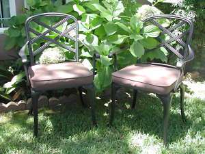 Outdoor Patio Furnitures 2 Cast Aluminum Arm Chairs C1  
