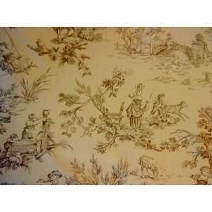   Fabric, Bergere Color Tan/Cream, Toile Fabric By the Yard Everything