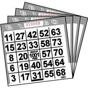  1 ON Gray Paper Bingo Cards (500 ct) (500 per package 